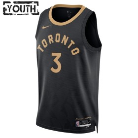 Canotte Bambino Toronto Raptors OG Anunoby 3 Nike 2022-23 City Edition Nero Swingman